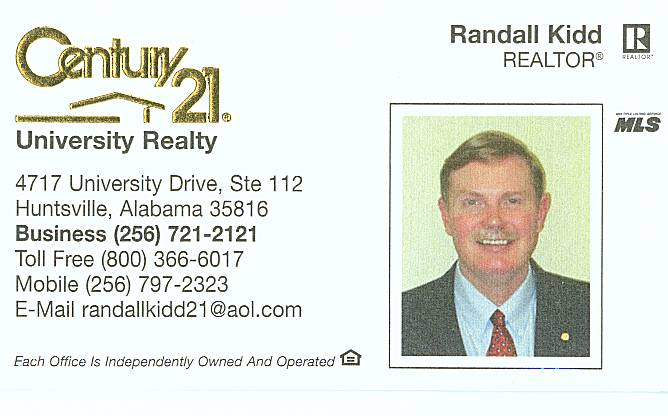 Randall Kidd Realtor University Realty Huntsville Alabama